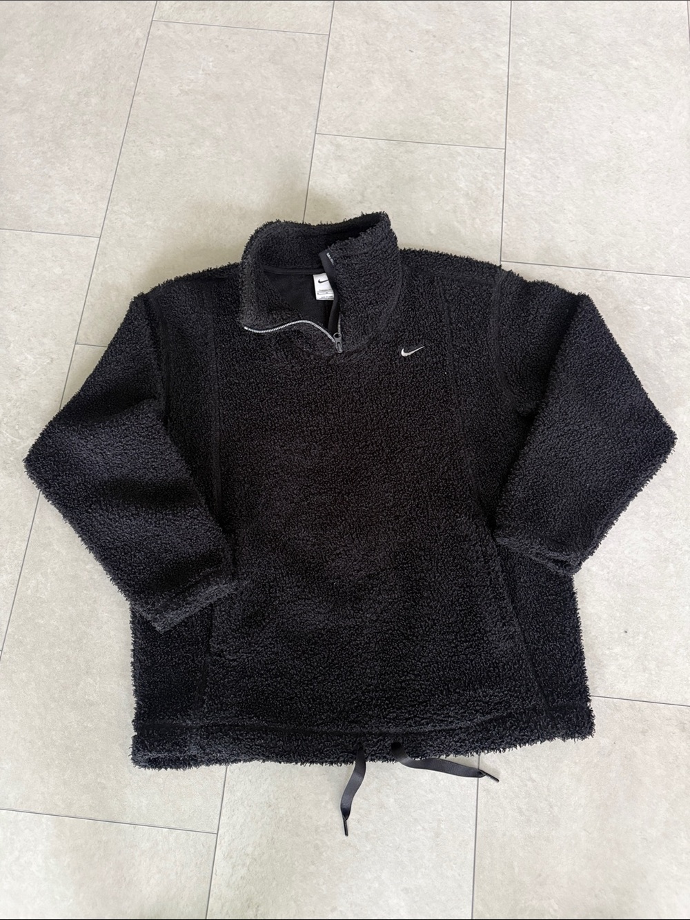 Nike  Black Sherpa Half-Zip Cozy Pullover